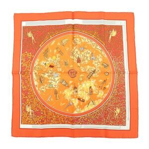 Hermes Carre 45 Silk Scarf Orange
